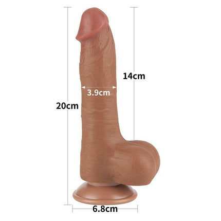 Lovetoy - Dildo Met Sliding Skin Technologie - 20 x 3.9 cm - Verwijderbare Zuignap - Medium Huidskleur-Erotiekvoordeel.nl