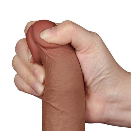 Lovetoy - Dildo Met Sliding Skin Technologie - 20 x 3.9 cm - Verwijderbare Zuignap - Medium Huidskleur-Erotiekvoordeel.nl
