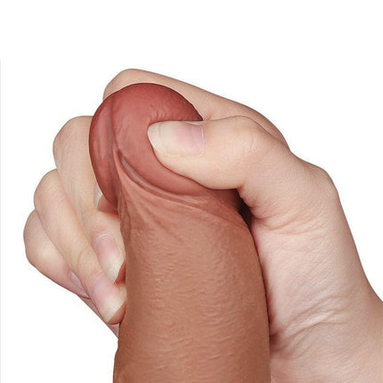 Lovetoy - Dildo Met Sliding Skin Technologie - 20 x 4 cm - Verwijderbare Zuignap - Medium Huidskleur-Erotiekvoordeel.nl