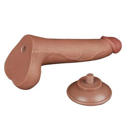 Lovetoy - Dildo Met Sliding Skin Technologie - 20 x 4 cm - Verwijderbare Zuignap - Medium Huidskleur-Erotiekvoordeel.nl