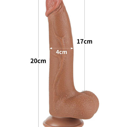 Lovetoy - Dildo Met Sliding Skin Technologie - 20 x 4 cm - Verwijderbare Zuignap - Medium Huidskleur-Erotiekvoordeel.nl