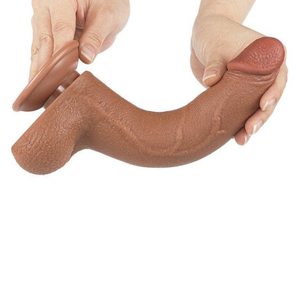 Lovetoy - Dildo Met Sliding Skin Technologie - 20 x 4 cm - Verwijderbare Zuignap - Medium Huidskleur-Erotiekvoordeel.nl