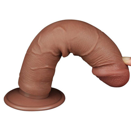 Lovetoy - Dildo Met Sliding Skin Technologie - 20.8 x 3.8 cm - Verwijderbare Zuignap - Medium Huidskleur-Erotiekvoordeel.nl