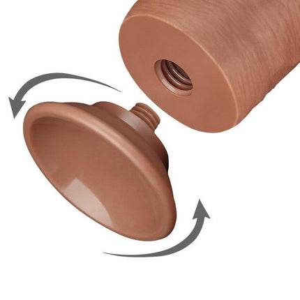 Lovetoy - Dildo Met Sliding Skin Technologie - 20.8 x 3.8 cm - Verwijderbare Zuignap - Medium Huidskleur-Erotiekvoordeel.nl