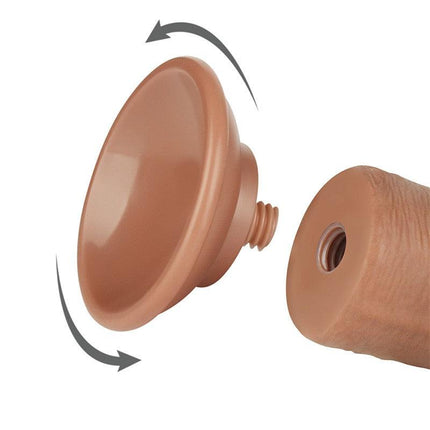 Lovetoy - Dildo Met Sliding Skin Technologie - 20.8 x 3.8 cm - Verwijderbare Zuignap - Medium Huidskleur-Erotiekvoordeel.nl