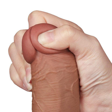 Lovetoy - Dildo Met Sliding Skin Technologie - 20.8 x 4 cm - Verwijderbare Zuignap - Medium Huidskleur-Erotiekvoordeel.nl