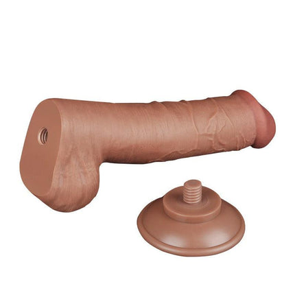 Lovetoy - Dildo Met Sliding Skin Technologie - 20.8 x 4 cm - Verwijderbare Zuignap - Medium Huidskleur-Erotiekvoordeel.nl