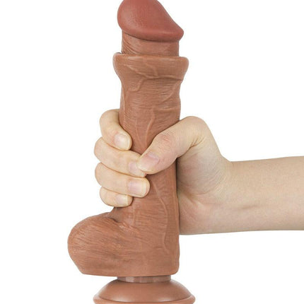 Lovetoy - Dildo Met Sliding Skin Technologie - 20.8 x 4 cm - Verwijderbare Zuignap - Medium Huidskleur-Erotiekvoordeel.nl