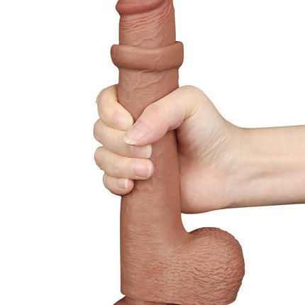 Lovetoy - Dildo Met Sliding Skin Technologie - 22 x 3.7 cm - Verwijderbare Zuignap - Medium Huidskleur-Erotiekvoordeel.nl