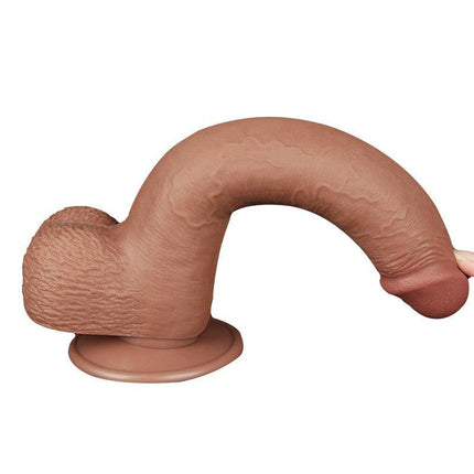 Lovetoy - Dildo Met Sliding Skin Technologie - 22 x 3.7 cm - Verwijderbare Zuignap - Medium Huidskleur-Erotiekvoordeel.nl