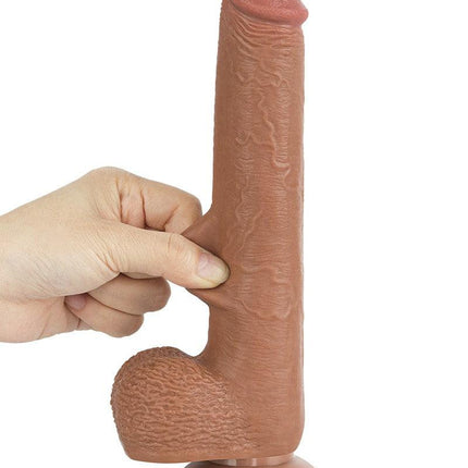 Lovetoy - Dildo Met Sliding Skin Technologie - 22 x 3.7 cm - Verwijderbare Zuignap - Medium Huidskleur-Erotiekvoordeel.nl