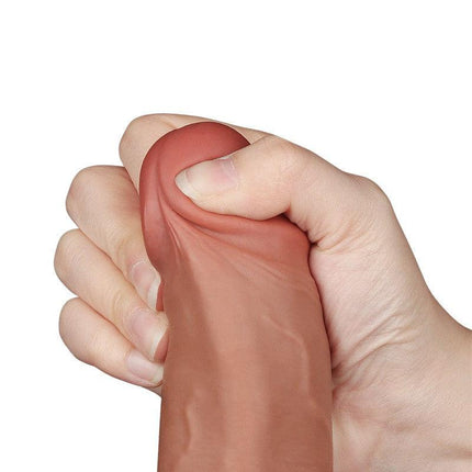 Lovetoy - Dildo Met Sliding Skin Technologie - 22 x 4.3 cm - Verwijderbare Zuignap - Medium Huidskleur-Erotiekvoordeel.nl