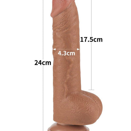Lovetoy - Dildo Met Sliding Skin Technologie - 24 x 4.3 cm - Verwijderbare Zuignap - Lichte Huidskleur-Erotiekvoordeel.nl