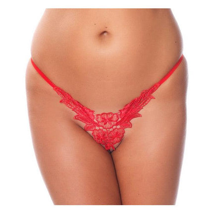 Amorable - Luxe Kanten flower G-string - Rood-Erotiekvoordeel.nl