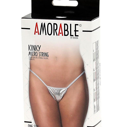 Amorable - Micro String Kunstleer - Zilver-Erotiekvoordeel.nl
