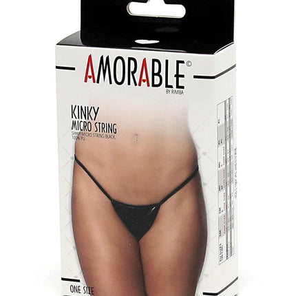 Amorable - Micro String Kunstleer - Zwart-Erotiekvoordeel.nl