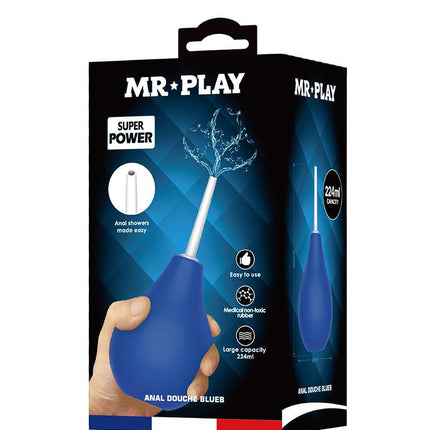 Mr. Play - Anaal Douche - Handzaam Model - Smalle Canule - Blauw-Erotiekvoordeel.nl