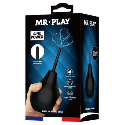 Mr. Play - Anaal Douche - Handzaam Model - Smalle Canule - Zwart-Erotiekvoordeel.nl