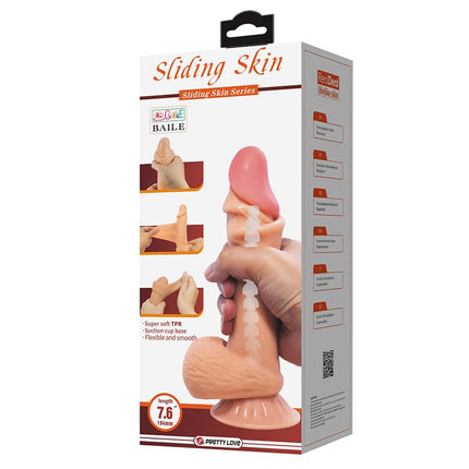 Pretty Love - Duvall - Sliding Skin Dildo - Lengte 19.4 cm - Ø 4.2 cm - Lichte Huidskleur-Erotiekvoordeel.nl