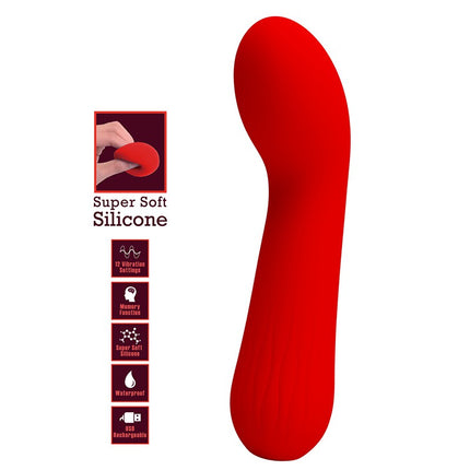 Pretty Love - Faun - Buigzame G-Spot Vibrator - Rood-Erotiekvoordeel.nl