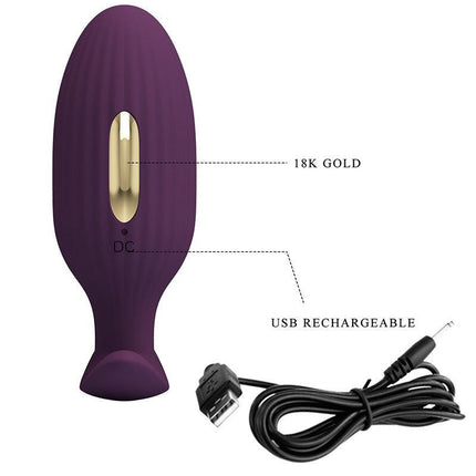 Pretty Love - Jefferson - Vibrerende E-stim Buttplug - Met App Control - Electroshock - Paars-Erotiekvoordeel.nl