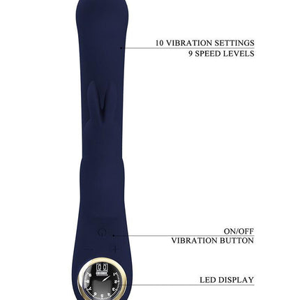 Pretty Love - Lamar - Rabbit Vibrator- Tarzan Vibrator - Met LCD Display - Donkerblauw-Erotiekvoordeel.nl