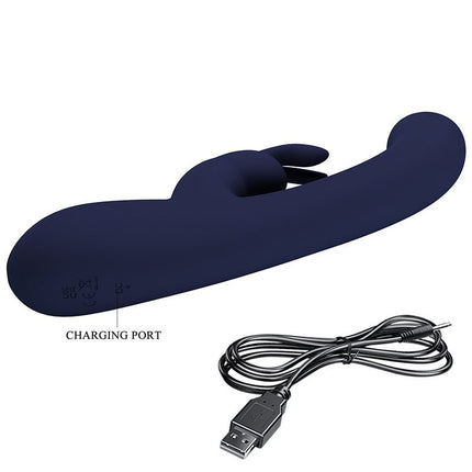 Pretty Love - Lamar - Rabbit Vibrator- Tarzan Vibrator - Met LCD Display - Donkerblauw-Erotiekvoordeel.nl