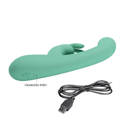 Pretty Love - Lamar - Rabbit Vibrator- Tarzan Vibrator - Met LCD Display - Lichtblauw-Erotiekvoordeel.nl
