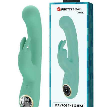 Pretty Love - Lamar - Rabbit Vibrator- Tarzan Vibrator - Met LCD Display - Lichtblauw-Erotiekvoordeel.nl