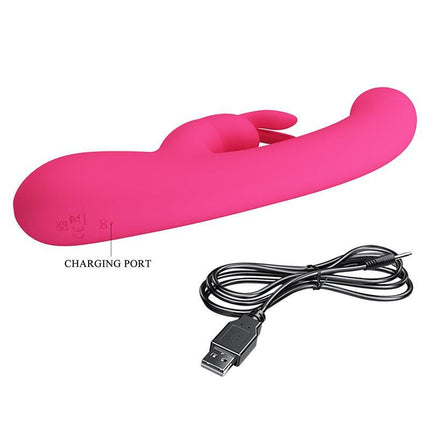 Pretty Love - Lamar - Rabbit Vibrator- Tarzan Vibrator - Met LCD Display - Roze-Erotiekvoordeel.nl