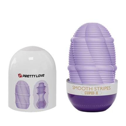 Pretty Love - Masturbator Ei - Smooth Stripes - Lila-Erotiekvoordeel.nl