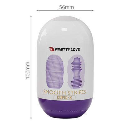 Pretty Love - Masturbator Ei - Smooth Stripes - Lila-Erotiekvoordeel.nl