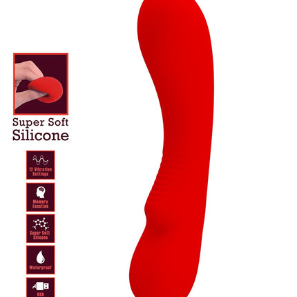 Pretty Love - Matt - G-Spot Vibrator - Flexibele Schacht - 12 Standen - Rood-Erotiekvoordeel.nl