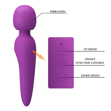 Pretty Love - Meredith - Wand Vibrator - 12 Standen - Waterproof - Paars-Erotiekvoordeel.nl