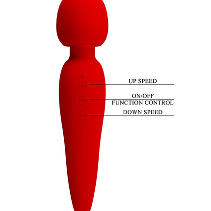 Pretty Love - Meredith - Wand Vibrator - 12 Standen - Waterproof - Rood-Erotiekvoordeel.nl