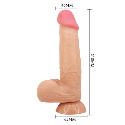 Pretty Love - Najim - Sliding Skin Dildo - Lengte 21.8 cm - Ø 4.6 cm - Lichte Huidskleur-Erotiekvoordeel.nl