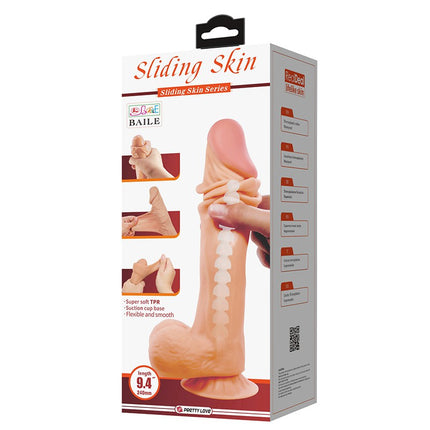 Pretty Love - Orton - Sliding Skin Dildo - Lengte 24 cm - Diameter 5 cm - Lichte Huidskleur-Erotiekvoordeel.nl
