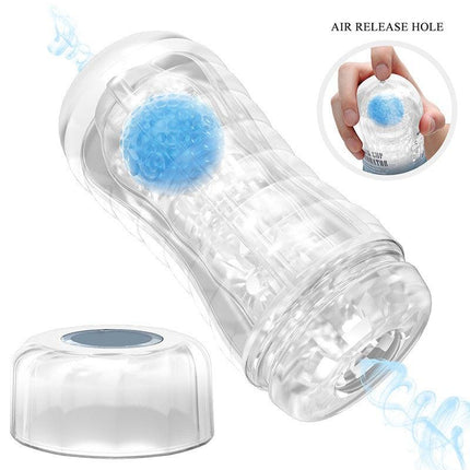 Pretty Love - Planet Blue - Masturbator Cup - Met Rollende Bal Voor Extra Sensaties - Blauw-Erotiekvoordeel.nl