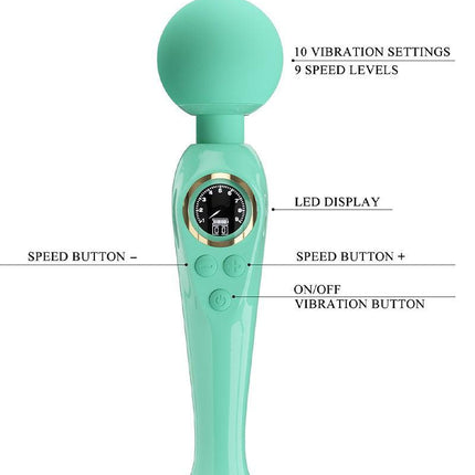 Pretty Love - Skyler - Wand Vibrator - Met LCD Display - Turquoise-Erotiekvoordeel.nl
