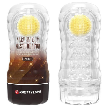 Pretty Love - Stellar Vacuüm - Masturbator Cup - Met Rollende Bal Voor Extra Sensaties - Geel-Erotiekvoordeel.nl