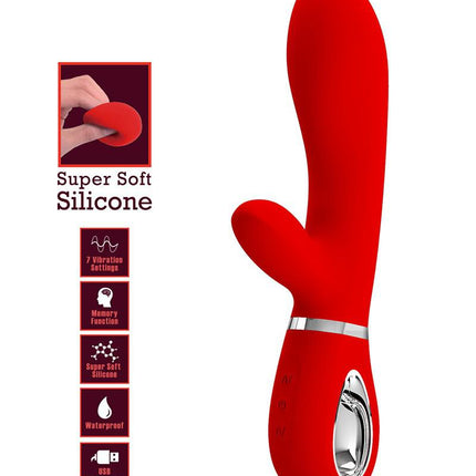 Pretty Love - Thomas - Rabbit Vibrator - Rood-Erotiekvoordeel.nl