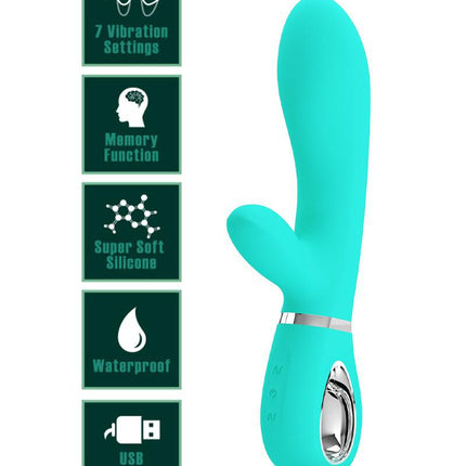 Pretty Love - Thomas - Rabbit Vibrator - Turquoise-Erotiekvoordeel.nl