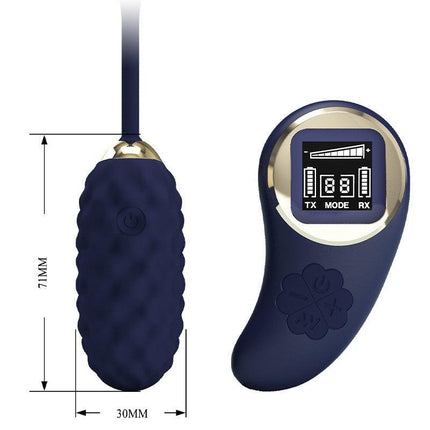 Pretty Love - Vivian - Vibrerend Eitje - Afstandsbediening met LCD Display - Donkerblauw-Erotiekvoordeel.nl