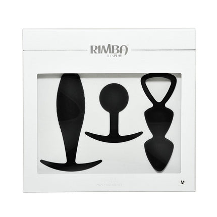 Rimba - Basel - Buttplug Set Van 3 - Zwart-Erotiekvoordeel.nl