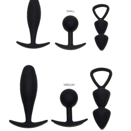 Rimba - Basel - Buttplug Set Van 3 - Zwart-Erotiekvoordeel.nl