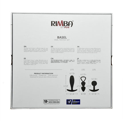 Rimba - Basel - Buttplug Set Van 3 - Zwart-Erotiekvoordeel.nl