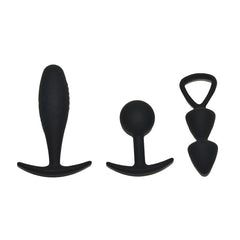 Rimba - Basel - Buttplug Set Van 3 - Zwart-Erotiekvoordeel.nl