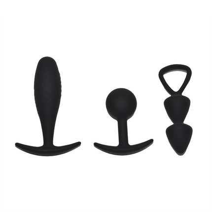 Rimba - Basel - Buttplug Set Van 3 - Zwart-Erotiekvoordeel.nl