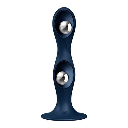 Satisfyer - Double Ball-R - Verzwaarde Dildo met Bewegende Metalen Kogels - Blauw-Erotiekvoordeel.nl