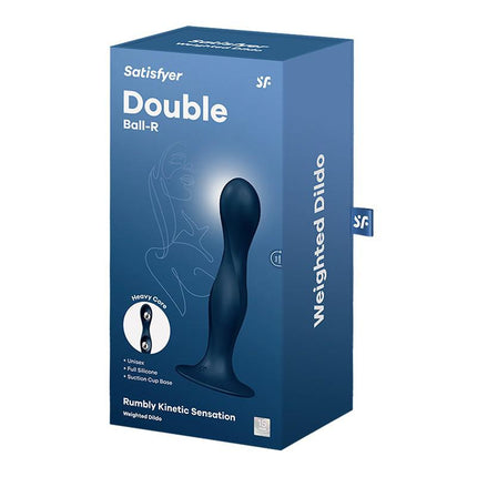 Satisfyer - Double Ball-R - Verzwaarde Dildo met Bewegende Metalen Kogels - Blauw-Erotiekvoordeel.nl